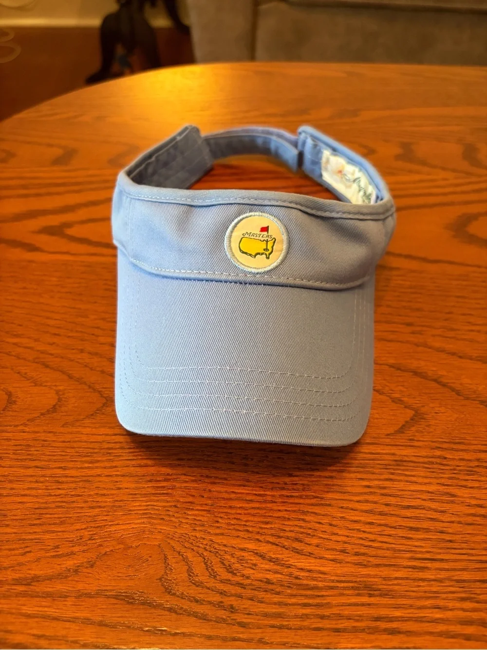 Light Blue Golf Visor with Embroidered Masters Map Patch